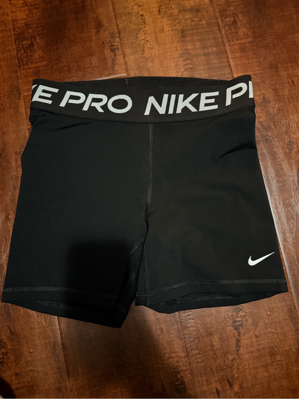 Nike Black Women's Pro Bike Shorts with White Swoosh